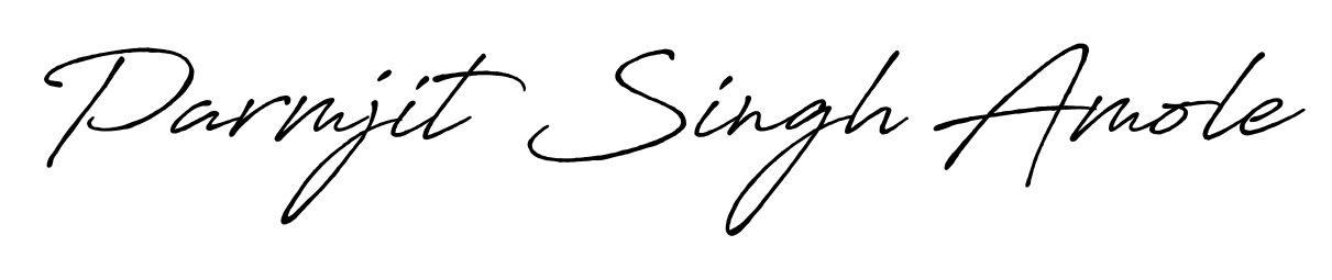The Antro_Vectra_Bolder typeface gives name Parmjit Singh Amole a refined look. Suitable for certificates, diplomas, and official verification. Parmjit Singh Amole signature style 7 images and pictures png