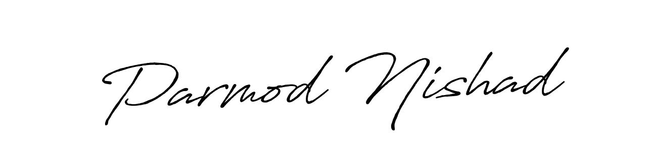 The best way (Antro_Vectra_Bolder) to make a short signature is to pick only two or three words in your name. The name Parmod Nishad include a total of six letters. For converting this name. Parmod Nishad signature style 7 images and pictures png