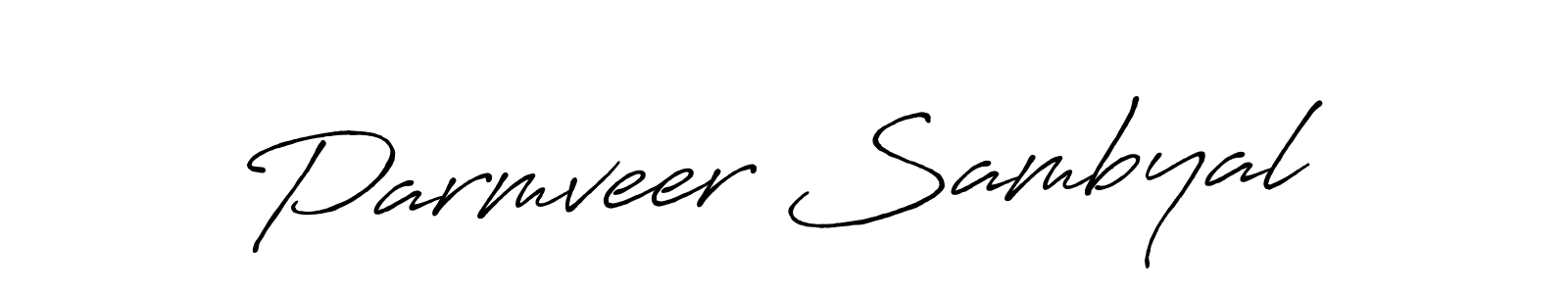 Design your own signature with our free online signature maker. With this signature software, you can create a handwritten (Antro_Vectra_Bolder) signature for name Parmveer Sambyal. Parmveer Sambyal signature style 7 images and pictures png