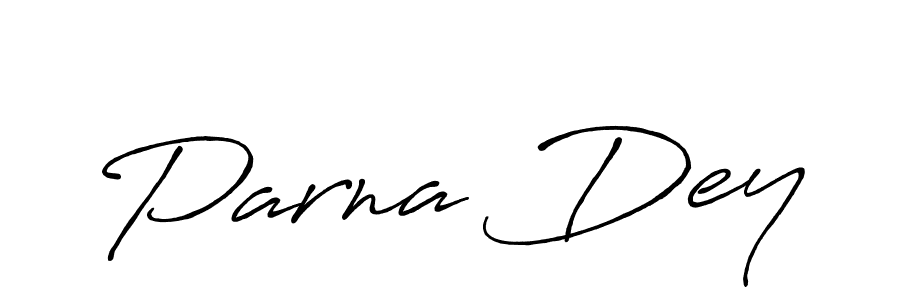 Parna Dey stylish signature style. Best Handwritten Sign (Antro_Vectra_Bolder) for my name. Handwritten Signature Collection Ideas for my name Parna Dey. Parna Dey signature style 7 images and pictures png