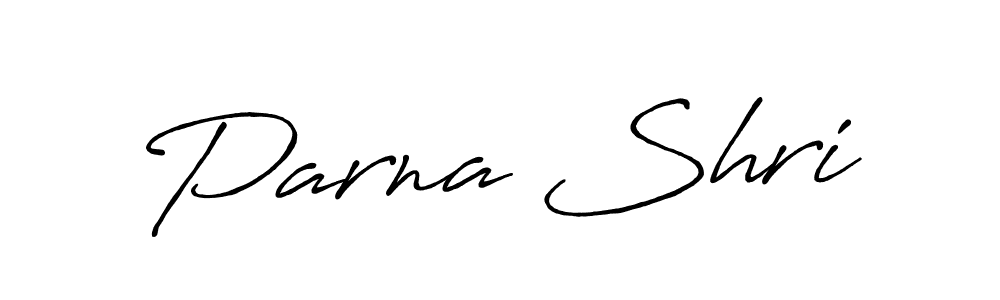 How to make Parna Shri name signature. Use Antro_Vectra_Bolder style for creating short signs online. This is the latest handwritten sign. Parna Shri signature style 7 images and pictures png