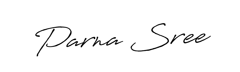 How to make Parna Sree name signature. Use Antro_Vectra_Bolder style for creating short signs online. This is the latest handwritten sign. Parna Sree signature style 7 images and pictures png
