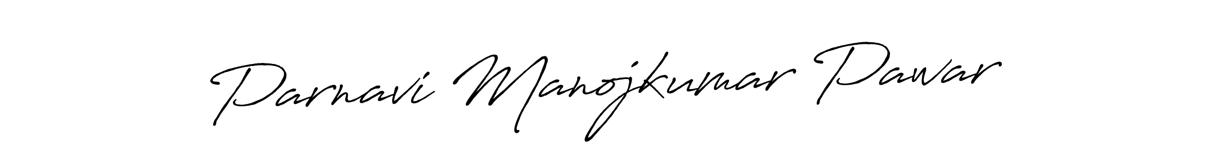 How to make Parnavi Manojkumar Pawar name signature. Use Antro_Vectra_Bolder style for creating short signs online. This is the latest handwritten sign. Parnavi Manojkumar Pawar signature style 7 images and pictures png