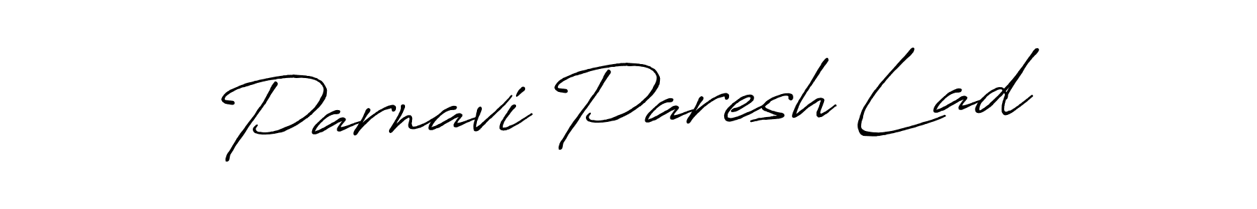 Create a beautiful signature design for name Parnavi Paresh Lad. With this signature (Antro_Vectra_Bolder) fonts, you can make a handwritten signature for free. Parnavi Paresh Lad signature style 7 images and pictures png