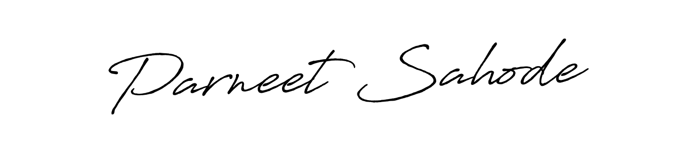 The best way (Antro_Vectra_Bolder) to make a short signature is to pick only two or three words in your name. The name Parneet Sahode include a total of six letters. For converting this name. Parneet Sahode signature style 7 images and pictures png