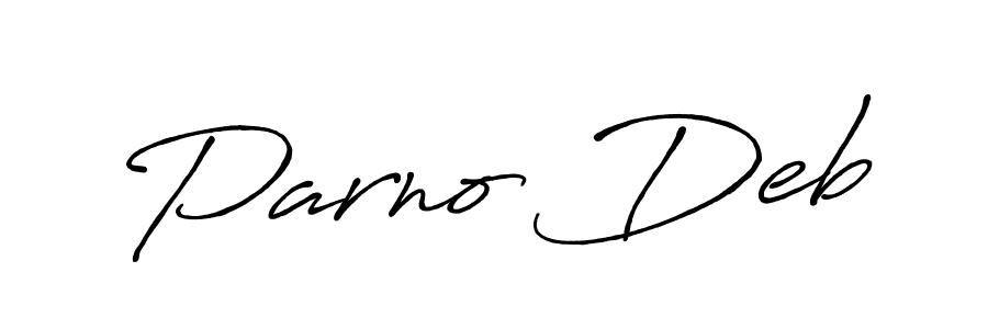 Once you've used our free online signature maker to create your best signature Antro_Vectra_Bolder style, it's time to enjoy all of the benefits that Parno Deb name signing documents. Parno Deb signature style 7 images and pictures png