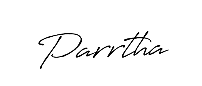 Make a beautiful signature design for name Parrtha. With this signature (Antro_Vectra_Bolder) style, you can create a handwritten signature for free. Parrtha signature style 7 images and pictures png