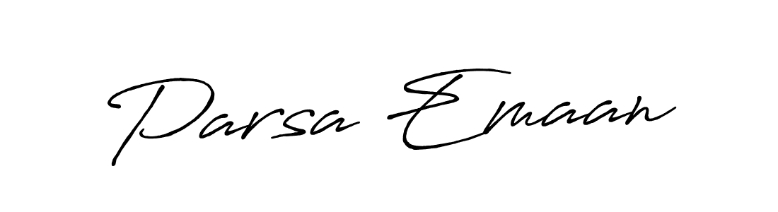 Antro_Vectra_Bolder is a professional signature style that is perfect for those who want to add a touch of class to their signature. It is also a great choice for those who want to make their signature more unique. Get Parsa Emaan name to fancy signature for free. Parsa Emaan signature style 7 images and pictures png