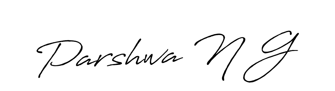 Use a signature maker to create a handwritten signature online. With this signature software, you can design (Antro_Vectra_Bolder) your own signature for name Parshwa N G. Parshwa N G signature style 7 images and pictures png