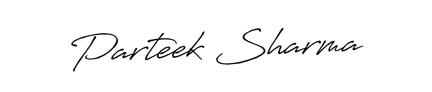 Use a signature maker to create a handwritten signature online. With this signature software, you can design (Antro_Vectra_Bolder) your own signature for name Parteek Sharma. Parteek Sharma signature style 7 images and pictures png