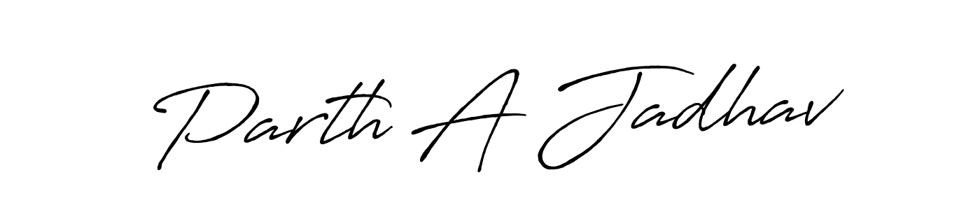 Also we have Parth A Jadhav name is the best signature style. Create professional handwritten signature collection using Antro_Vectra_Bolder autograph style. Parth A Jadhav signature style 7 images and pictures png