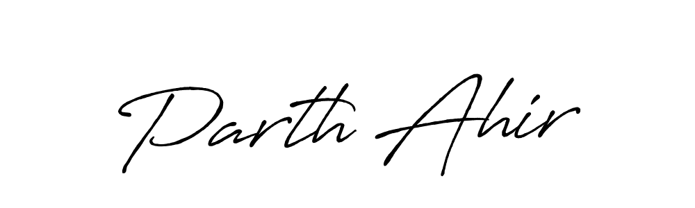 How to make Parth Ahir signature? Antro_Vectra_Bolder is a professional autograph style. Create handwritten signature for Parth Ahir name. Parth Ahir signature style 7 images and pictures png