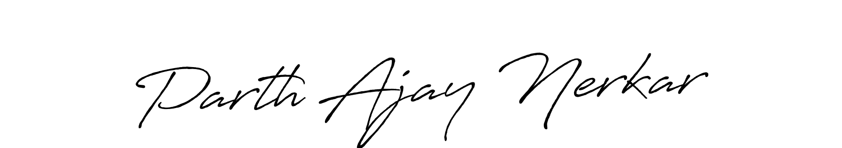 Create a beautiful signature design for name Parth Ajay Nerkar. With this signature (Antro_Vectra_Bolder) fonts, you can make a handwritten signature for free. Parth Ajay Nerkar signature style 7 images and pictures png