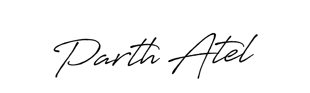 Create a beautiful signature design for name Parth Atel. With this signature (Antro_Vectra_Bolder) fonts, you can make a handwritten signature for free. Parth Atel signature style 7 images and pictures png