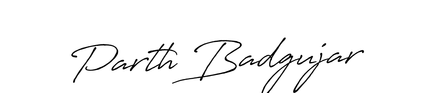 Make a beautiful signature design for name Parth Badgujar. With this signature (Antro_Vectra_Bolder) style, you can create a handwritten signature for free. Parth Badgujar signature style 7 images and pictures png