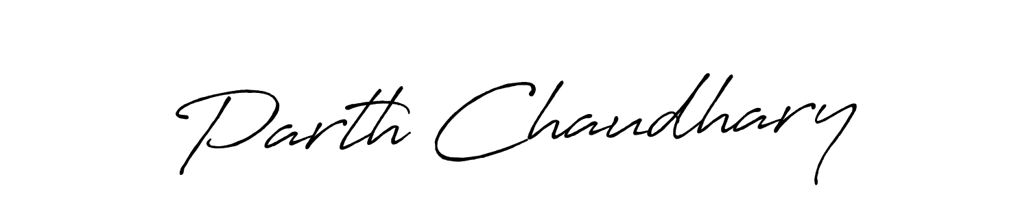 Parth Chaudhary stylish signature style. Best Handwritten Sign (Antro_Vectra_Bolder) for my name. Handwritten Signature Collection Ideas for my name Parth Chaudhary. Parth Chaudhary signature style 7 images and pictures png