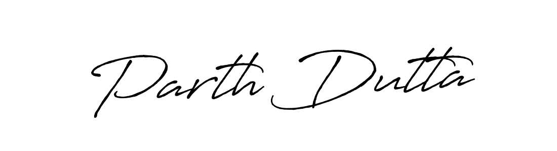 Create a beautiful signature design for name Parth Dutta. With this signature (Antro_Vectra_Bolder) fonts, you can make a handwritten signature for free. Parth Dutta signature style 7 images and pictures png