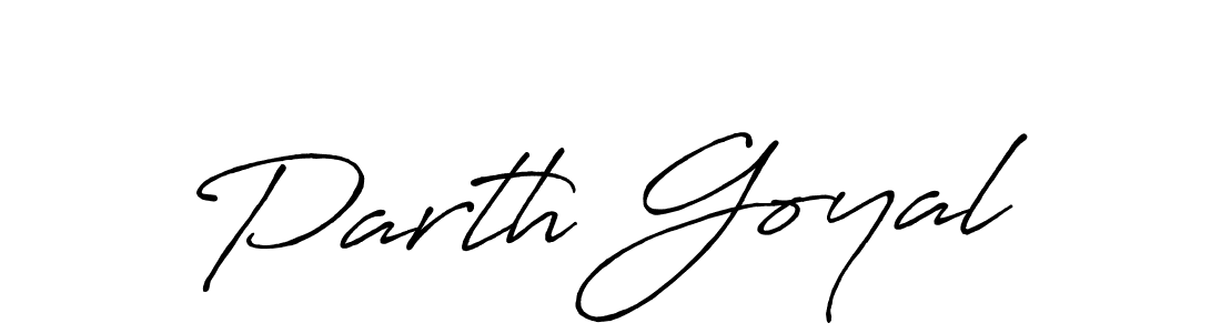 How to make Parth Goyal name signature. Use Antro_Vectra_Bolder style for creating short signs online. This is the latest handwritten sign. Parth Goyal signature style 7 images and pictures png
