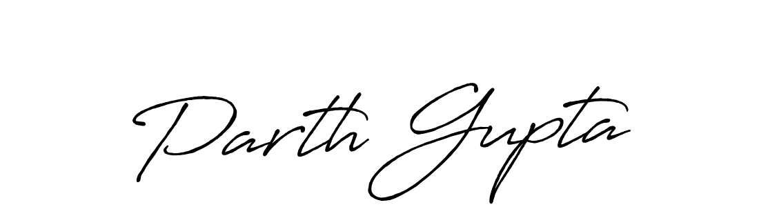 Parth Gupta stylish signature style. Best Handwritten Sign (Antro_Vectra_Bolder) for my name. Handwritten Signature Collection Ideas for my name Parth Gupta. Parth Gupta signature style 7 images and pictures png