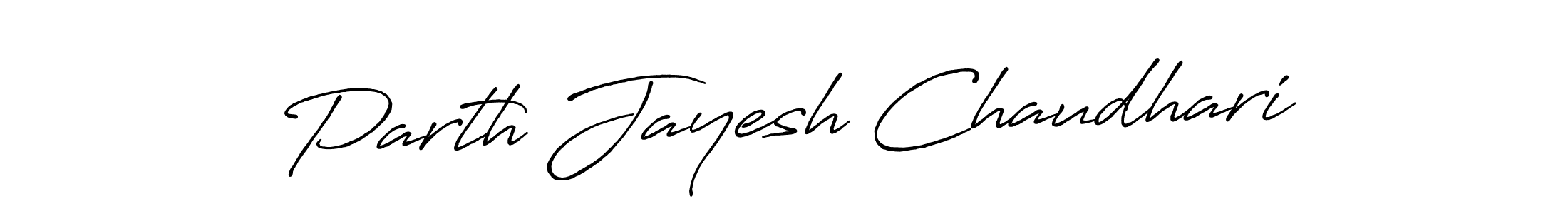 How to make Parth Jayesh Chaudhari name signature. Use Antro_Vectra_Bolder style for creating short signs online. This is the latest handwritten sign. Parth Jayesh Chaudhari signature style 7 images and pictures png