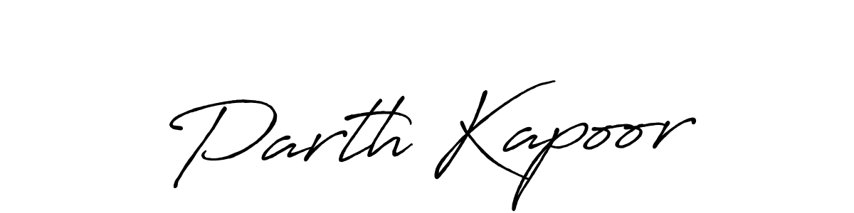 Create a beautiful signature design for name Parth Kapoor. With this signature (Antro_Vectra_Bolder) fonts, you can make a handwritten signature for free. Parth Kapoor signature style 7 images and pictures png