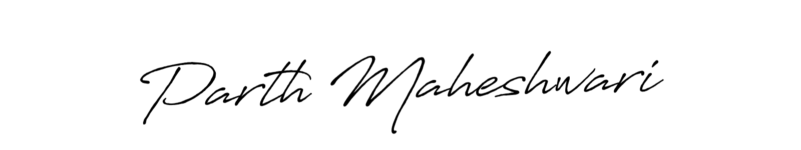 Create a beautiful signature design for name Parth Maheshwari. With this signature (Antro_Vectra_Bolder) fonts, you can make a handwritten signature for free. Parth Maheshwari signature style 7 images and pictures png