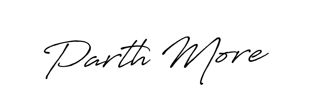 How to make Parth More name signature. Use Antro_Vectra_Bolder style for creating short signs online. This is the latest handwritten sign. Parth More signature style 7 images and pictures png