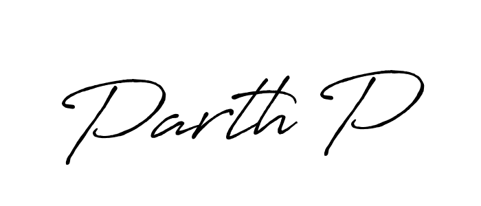 Also You can easily find your signature by using the search form. We will create Parth P name handwritten signature images for you free of cost using Antro_Vectra_Bolder sign style. Parth P signature style 7 images and pictures png