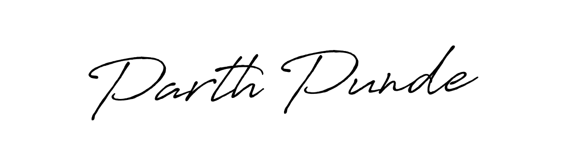 Parth Punde stylish signature style. Best Handwritten Sign (Antro_Vectra_Bolder) for my name. Handwritten Signature Collection Ideas for my name Parth Punde. Parth Punde signature style 7 images and pictures png