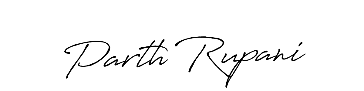 Use a signature maker to create a handwritten signature online. With this signature software, you can design (Antro_Vectra_Bolder) your own signature for name Parth Rupani. Parth Rupani signature style 7 images and pictures png