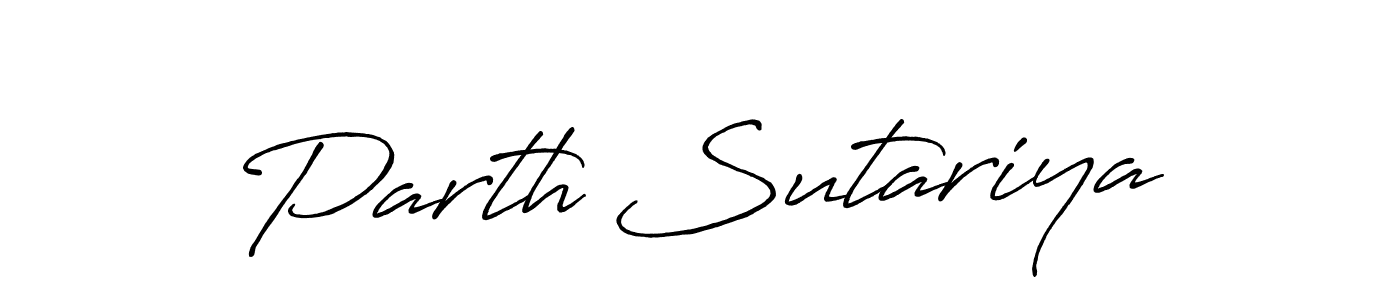 Design your own signature with our free online signature maker. With this signature software, you can create a handwritten (Antro_Vectra_Bolder) signature for name Parth Sutariya. Parth Sutariya signature style 7 images and pictures png