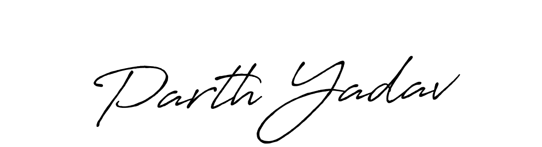 Design your own signature with our free online signature maker. With this signature software, you can create a handwritten (Antro_Vectra_Bolder) signature for name Parth Yadav. Parth Yadav signature style 7 images and pictures png