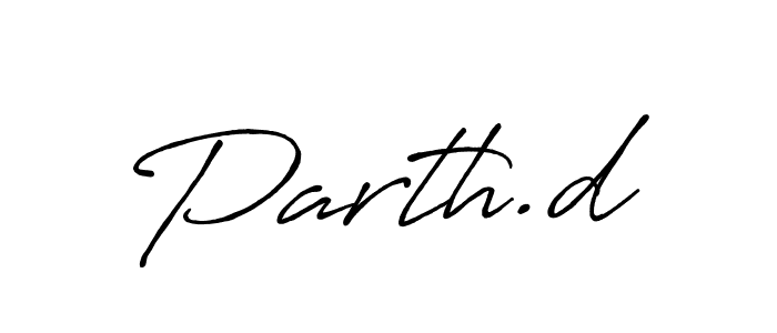 Design your own signature with our free online signature maker. With this signature software, you can create a handwritten (Antro_Vectra_Bolder) signature for name Parth.d. Parth.d signature style 7 images and pictures png