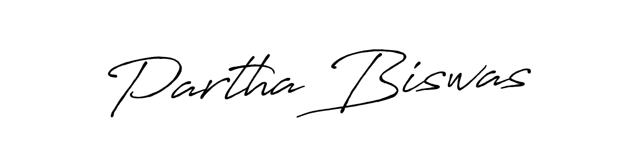Create a beautiful signature design for name Partha Biswas. With this signature (Antro_Vectra_Bolder) fonts, you can make a handwritten signature for free. Partha Biswas signature style 7 images and pictures png