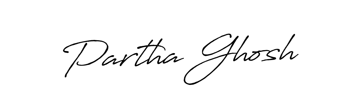 Partha Ghosh stylish signature style. Best Handwritten Sign (Antro_Vectra_Bolder) for my name. Handwritten Signature Collection Ideas for my name Partha Ghosh. Partha Ghosh signature style 7 images and pictures png