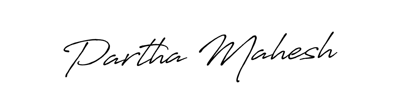 Also we have Partha Mahesh name is the best signature style. Create professional handwritten signature collection using Antro_Vectra_Bolder autograph style. Partha Mahesh signature style 7 images and pictures png