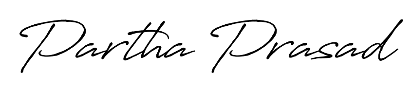 A stylish, flowing autograph style designed for name Partha Prasad using Antro_Vectra_Bolder typography. Perfect for digital creative projects. Partha Prasad signature style 7 images and pictures png
