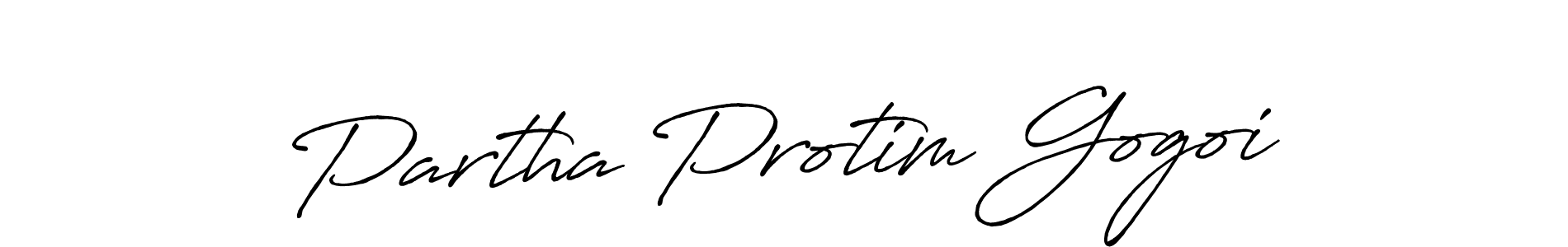 Create a beautiful signature design for name Partha Protim Gogoi. With this signature (Antro_Vectra_Bolder) fonts, you can make a handwritten signature for free. Partha Protim Gogoi signature style 7 images and pictures png