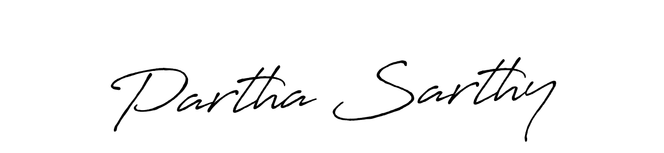 Make a beautiful signature design for name Partha Sarthy. With this signature (Antro_Vectra_Bolder) style, you can create a handwritten signature for free. Partha Sarthy signature style 7 images and pictures png