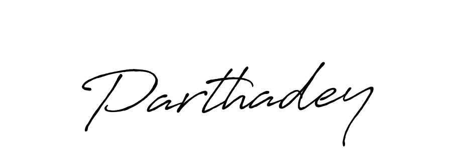 Create a beautiful signature design for name Parthadey. With this signature (Antro_Vectra_Bolder) fonts, you can make a handwritten signature for free. Parthadey signature style 7 images and pictures png