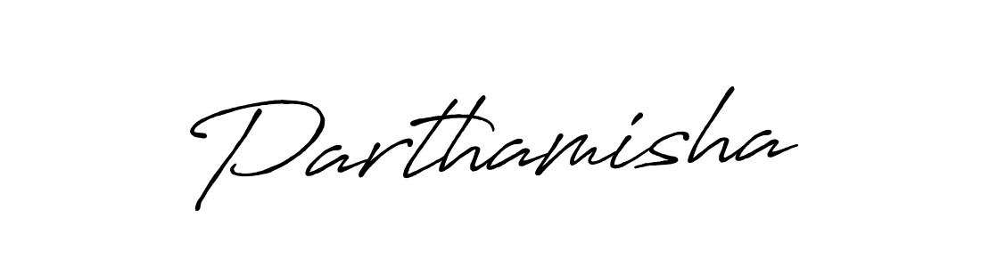 Create a beautiful signature design for name Parthamisha. With this signature (Antro_Vectra_Bolder) fonts, you can make a handwritten signature for free. Parthamisha signature style 7 images and pictures png