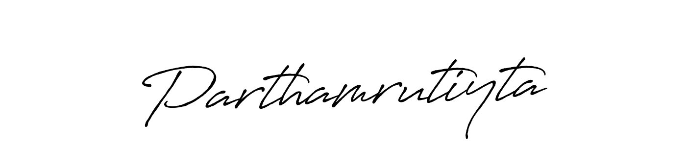 Also we have Parthamrutiyta name is the best signature style. Create professional handwritten signature collection using Antro_Vectra_Bolder autograph style. Parthamrutiyta signature style 7 images and pictures png