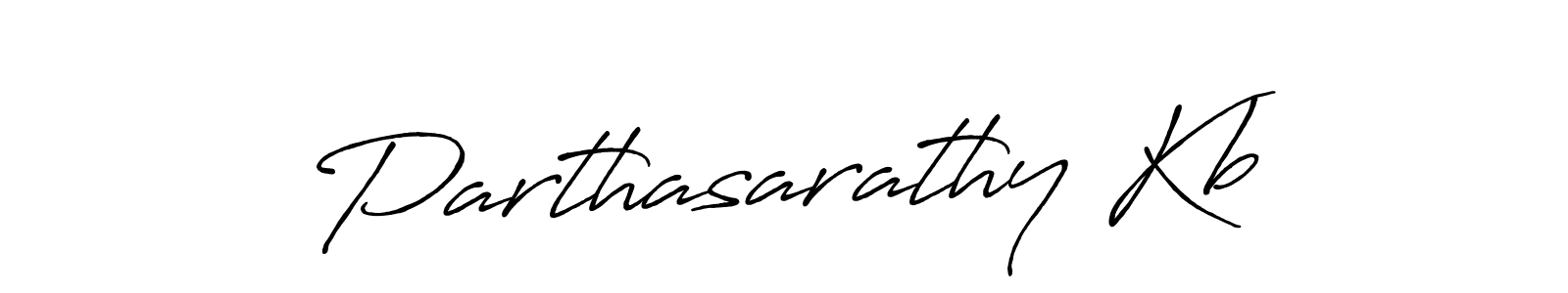 Create a beautiful signature design for name Parthasarathy Kb. With this signature (Antro_Vectra_Bolder) fonts, you can make a handwritten signature for free. Parthasarathy Kb signature style 7 images and pictures png