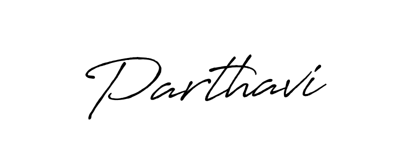 Create a beautiful signature design for name Parthavi. With this signature (Antro_Vectra_Bolder) fonts, you can make a handwritten signature for free. Parthavi signature style 7 images and pictures png