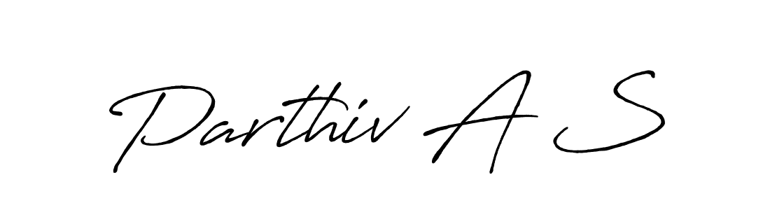 Create a beautiful signature design for name Parthiv A S. With this signature (Antro_Vectra_Bolder) fonts, you can make a handwritten signature for free. Parthiv A S signature style 7 images and pictures png