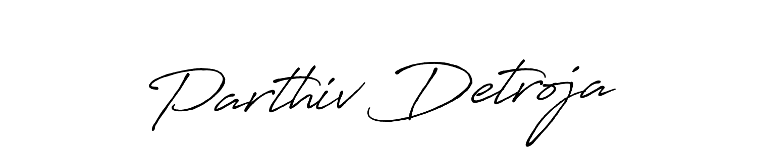 Create a beautiful signature design for name Parthiv Detroja. With this signature (Antro_Vectra_Bolder) fonts, you can make a handwritten signature for free. Parthiv Detroja signature style 7 images and pictures png