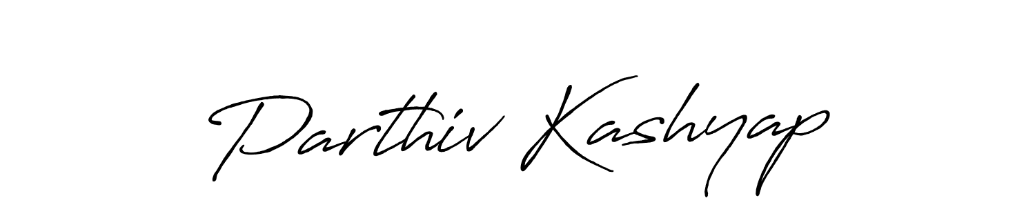 Make a beautiful signature design for name Parthiv Kashyap. With this signature (Antro_Vectra_Bolder) style, you can create a handwritten signature for free. Parthiv Kashyap signature style 7 images and pictures png