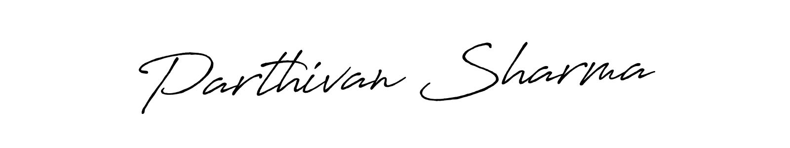 Use a signature maker to create a handwritten signature online. With this signature software, you can design (Antro_Vectra_Bolder) your own signature for name Parthivan Sharma. Parthivan Sharma signature style 7 images and pictures png