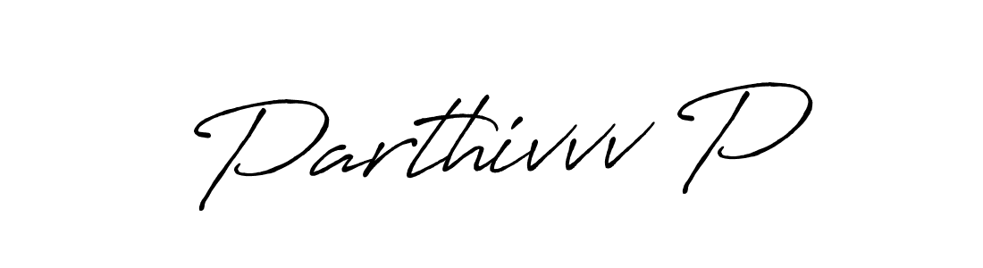 How to make Parthivvv P name signature. Use Antro_Vectra_Bolder style for creating short signs online. This is the latest handwritten sign. Parthivvv P signature style 7 images and pictures png