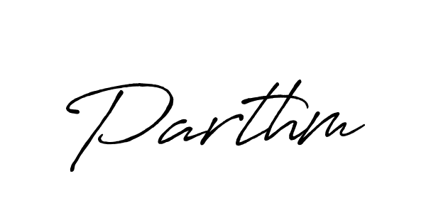 Design your own signature with our free online signature maker. With this signature software, you can create a handwritten (Antro_Vectra_Bolder) signature for name Parthm. Parthm signature style 7 images and pictures png